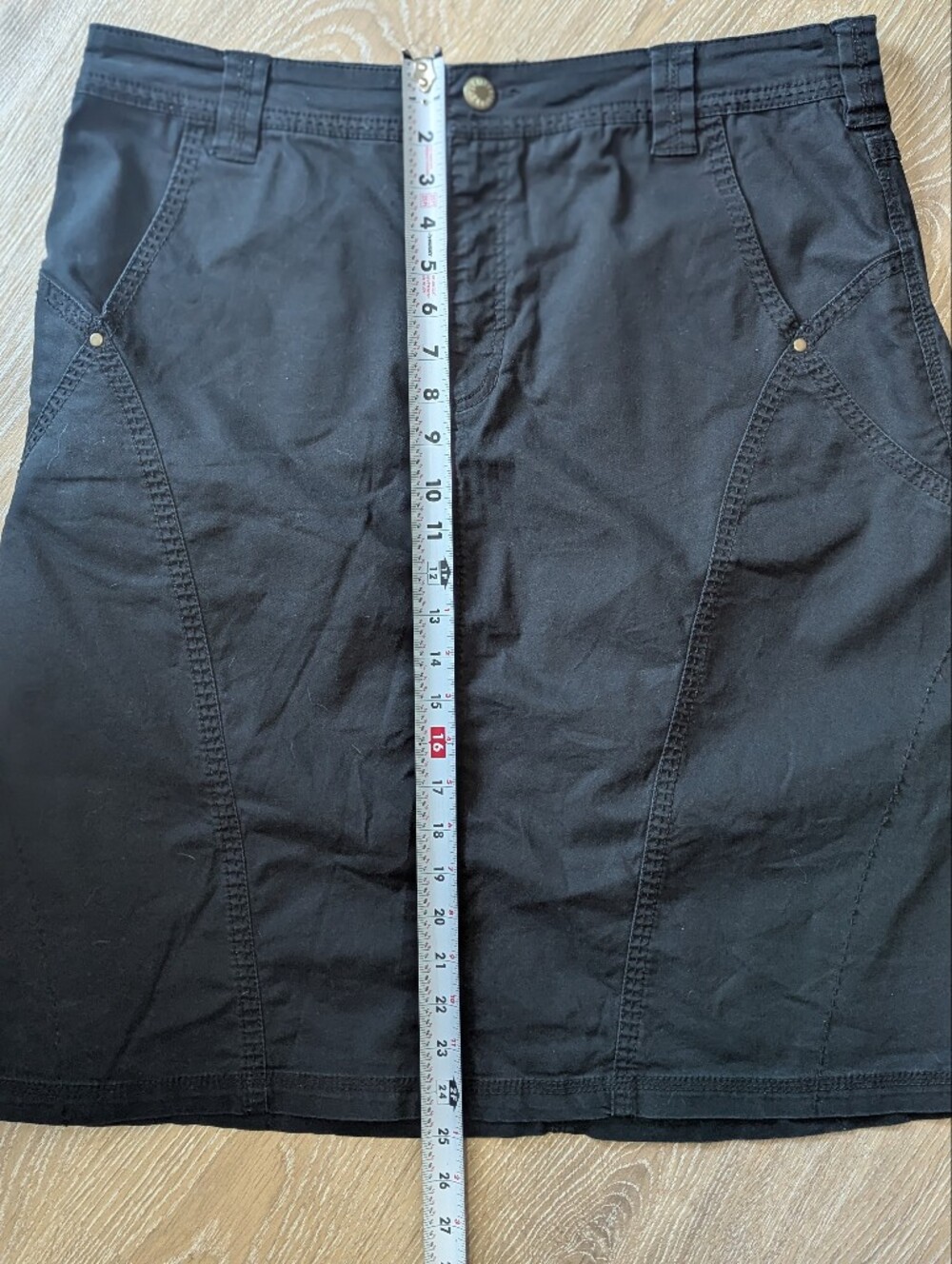 Cotton Ginny Vintage Women's Black A-line Utility Y2k Cargo Skirt Cabincore - Picture 8 of 12